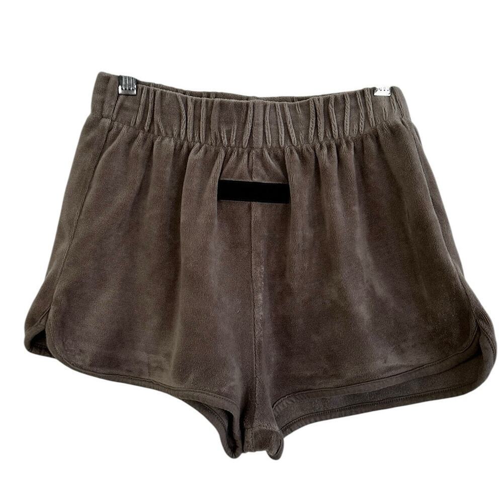 Fear of God Essentials Women's Velour Beach Short Oak Size Small